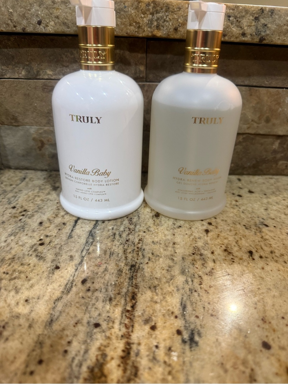 TRULY Vanilla Baby Hydrate + Restore Body Lotion - White & Gold Accents